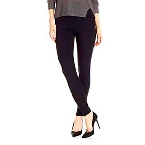 Three Dots Black Ponte Seamed Leggings